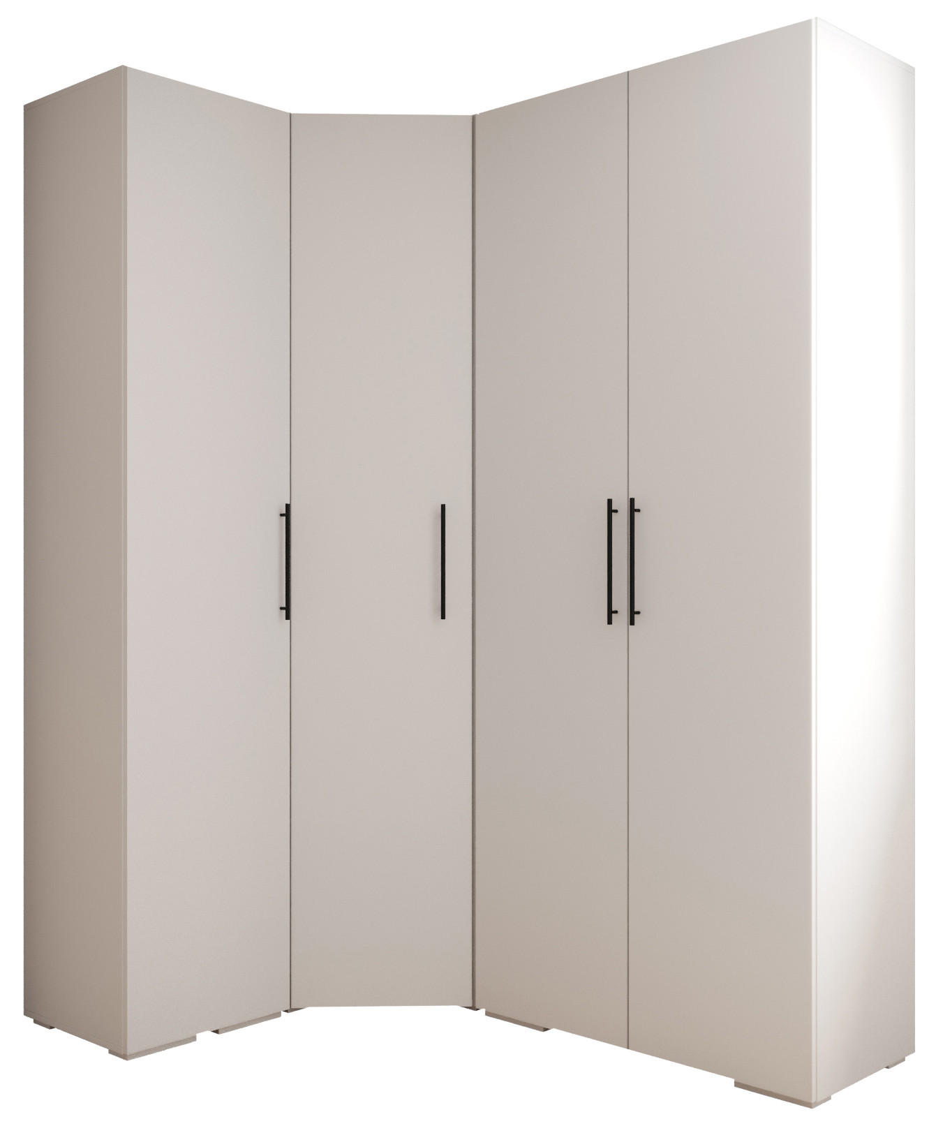 GARDEROBEN-SET 236,7/181,7/47 - Schwarz/Weiß, Holz/Kunststoff (181.7/236.7/47cm) - Abiks Möbel