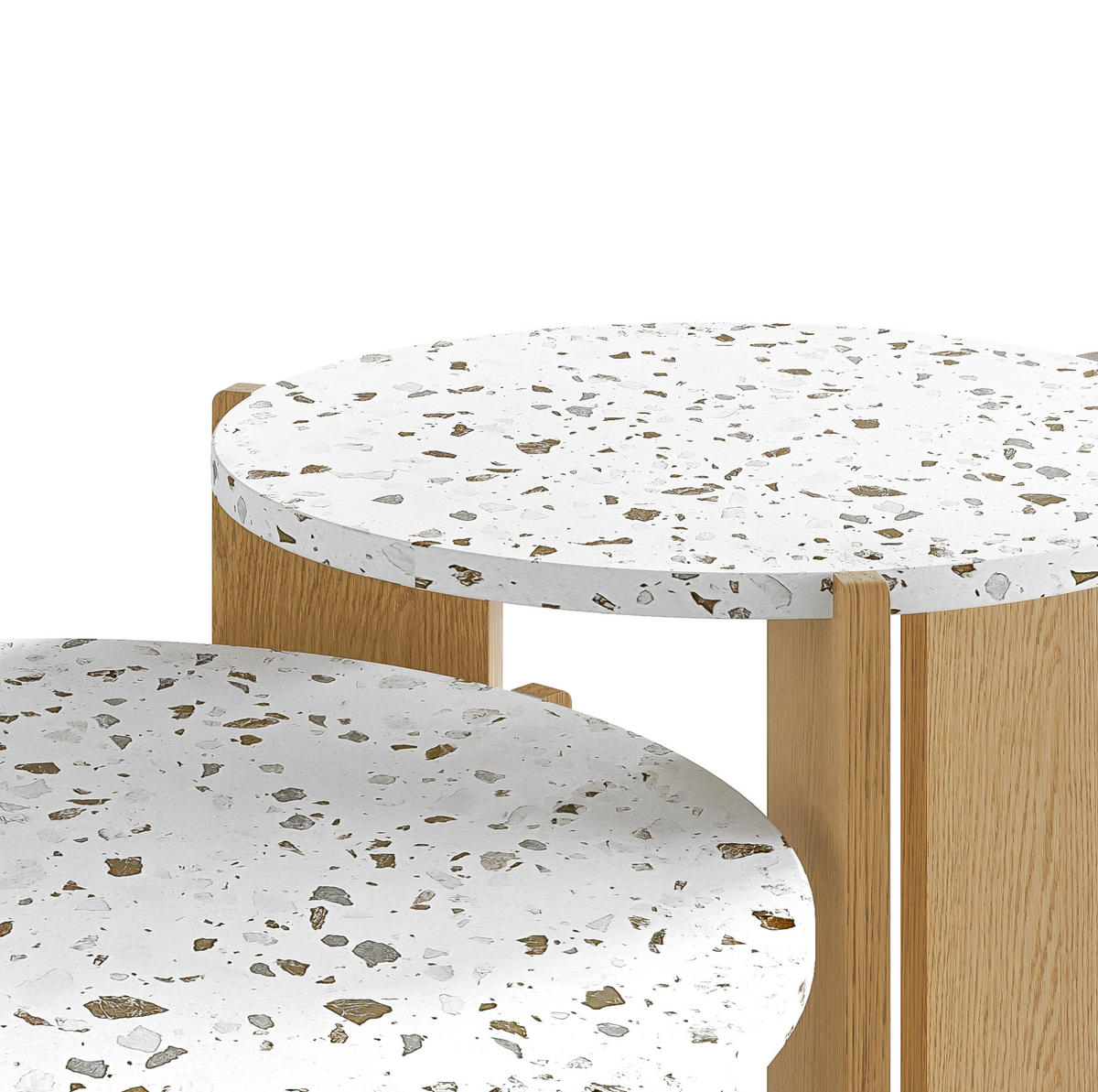 COUCHTISCH aus MDF 70x70x35 & 50x50x45,5 cm in Natur mit Nesting-Design - Naturfarben, Holzwerkstoff (70/70/35cm) - Modfu
