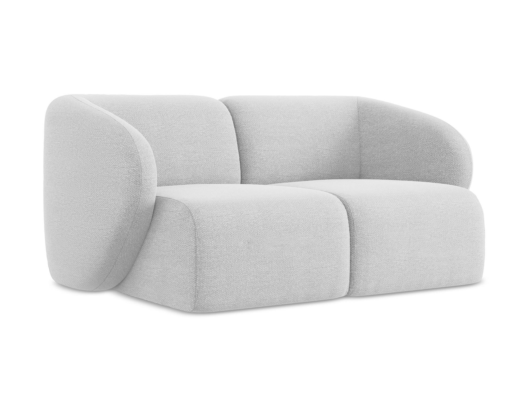 2-SITZER-SOFA Bouclé Stoff Grau - Silberfarben/Schwarz, Holzwerkstoff/Kunststoff (174/75/94cm) - Makamii