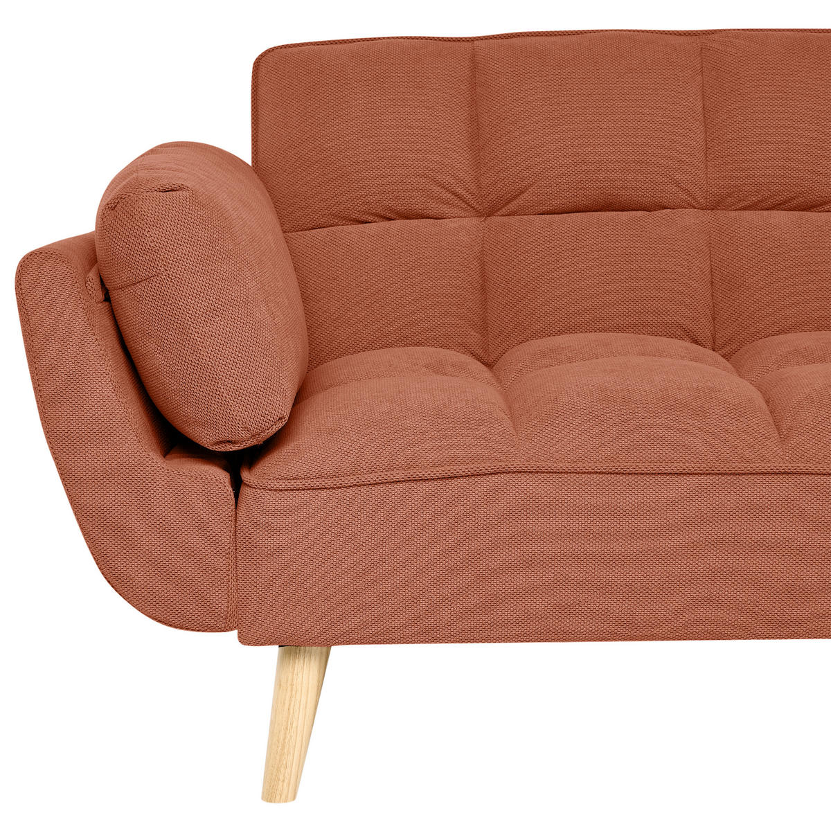 ROZKLÁDACÍ POHOVKA 3-místná Látka Oranžová Asby - pomerančová, textil (218/82/83cm) - Beliani