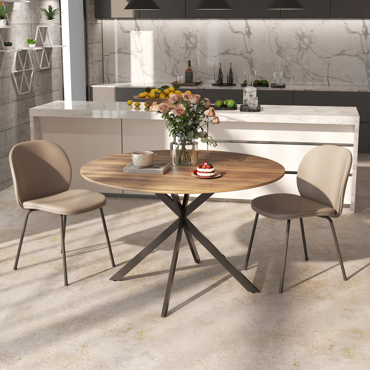 ESSTISCH Braun 120.0/120.0/75.0 - Braun, Holzwerkstoff (120/120/75cm)