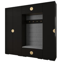 GARDEROBEN-SET 236,7/250/47 - Goldfarben/Schwarz, Holz/Metall (250/236.7/47cm) - Abiks Möbel