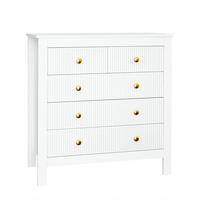 KOMMODE in Weiß mit Spezialtüren und 5 Schubladen für Wohnzimmer, B79/T39.5/H80.5 cm - Weiß, Holzwerkstoff (79/80.05/39.5cm) - STILVORA