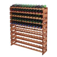 WEINREGAL VINOTECA FLEX PRO HxBxT 135x123x28cm 120 Flaschen auf 10 Ebenen Braun geölt - Braun, Holz (123/135/28cm) - PROREGAL