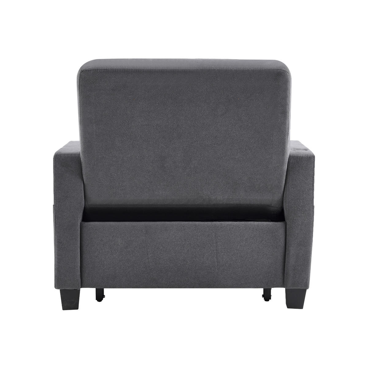 SCHLAFSESSEL DE-35012 3-in-1 mit USB und Getränkehaltern Rot - Dunkelgrau, Metall (87/84/74cm) - ComfortXL