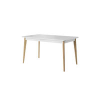 ESSTISCH Primo Weiß, Eiche riviera, Klapptisch mit Holz Beine - Eichefarben/Weiß, Holz/Holzwerkstoff (80/140/76cm) - Bettso