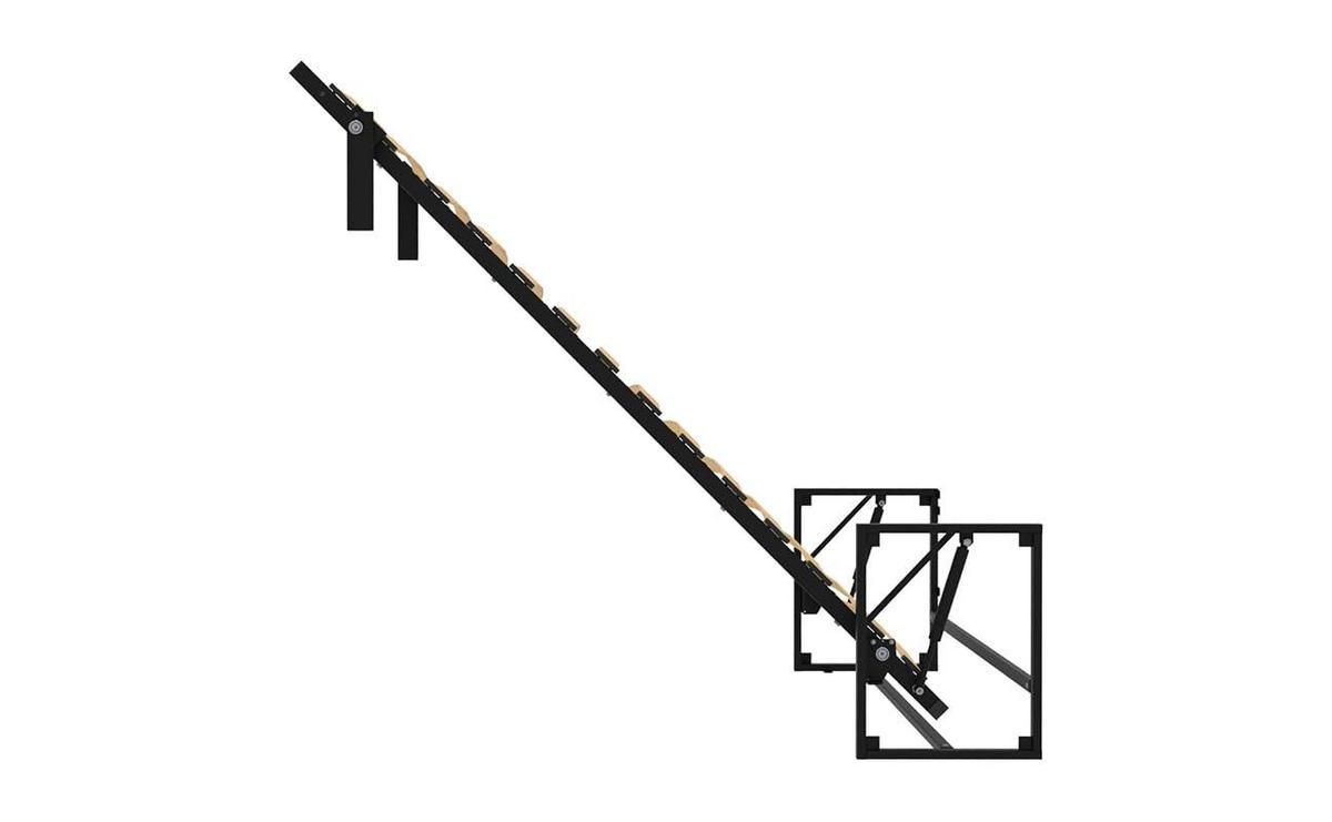 WANDBETT Morphy Classik Modulares SizeFlex- und TypeFlex-System - 120x190 Vertikal - Schwarz, Holz/Metall (120/190cm) - WallBedKing