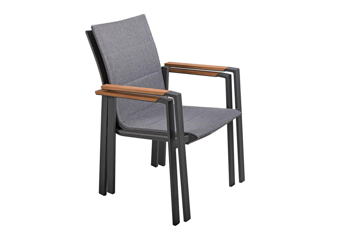 GARTEN-SITZGRUPPE Faye 9-teilig Gartenmöbel-Set - Dunkelgrau, Holz - DELUKE