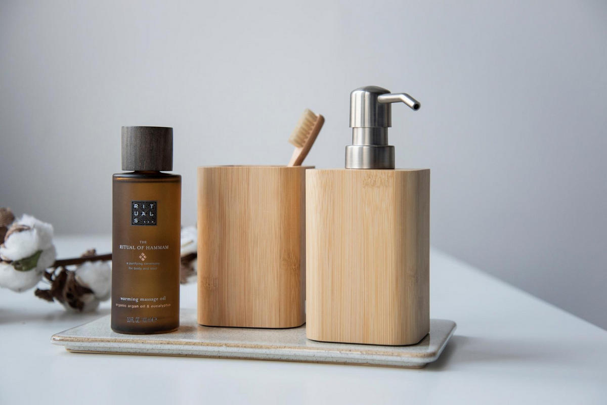 SEIFENSPENDER Bambus Bambusa 220 ml 7,2/9,3/16,5 cm - Braun, Naturmaterialen (9.3/16.5/7.2cm) - Wenko