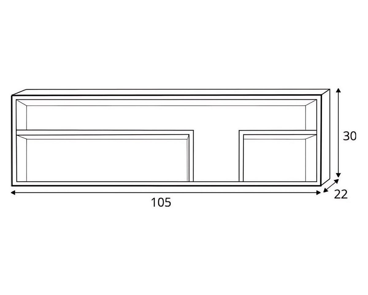 KINDER-WANDREGAL POKO 13 105/30/22 cm in Biskuiteiche / Weiß Lux / Grau - Eichefarben/Weiß, Holzwerkstoff (105/30/22cm) - Deine Möbel 24