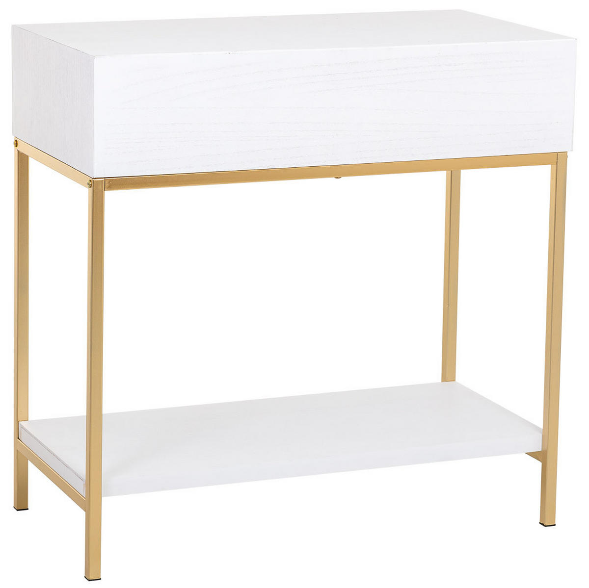 KONSOLENTISCH aus Metall und Holz, 80x42x79cm - Weiß, Holz (42/80/79cm) - Wanderlust