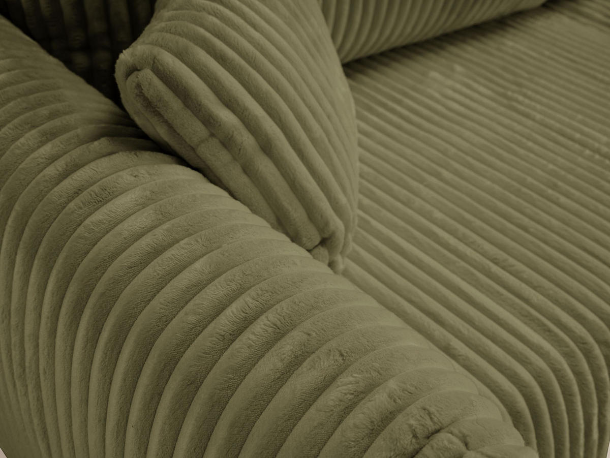 SOFA Hallora - Olive (Tilia 37) - Olivgrün, Holzwerkstoff (240/88/108cm) - Möblo