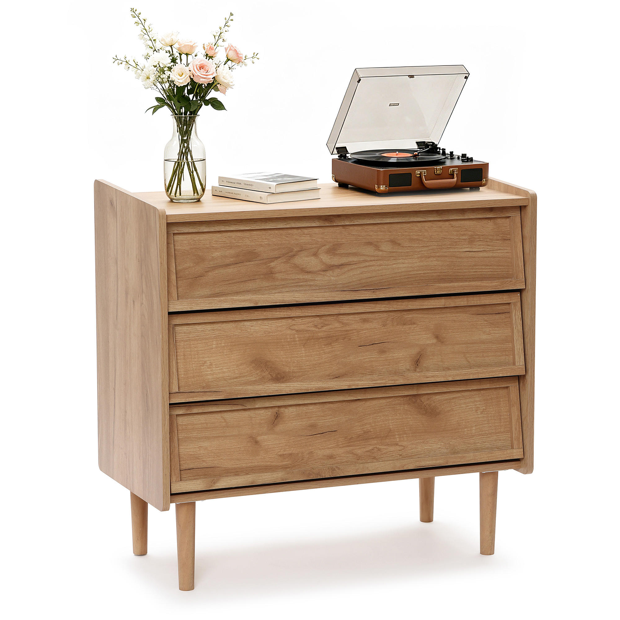 SIDEBOARD Holz mit 3 Schubladen - Braun, Holz/Holzwerkstoff (80/74/39cm) - Hometopia