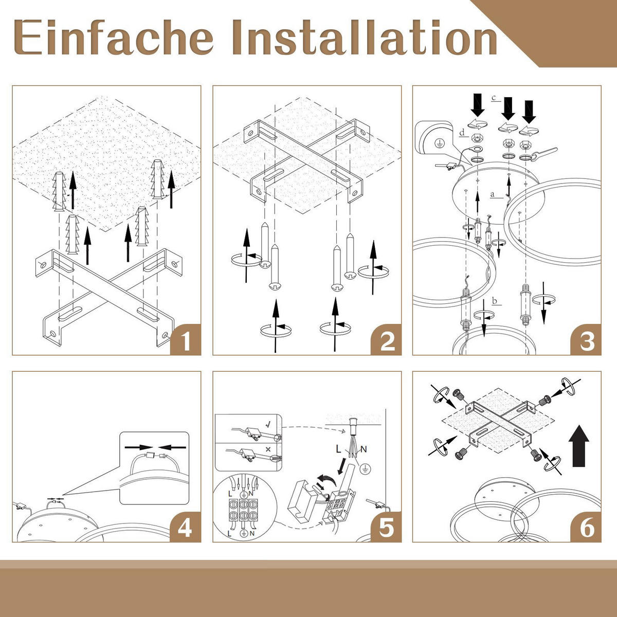 LED-DECKENLEUCHTE Macchia 58/82/24cm - Goldfarben, Metall (82/58/24cm) - Nettlife