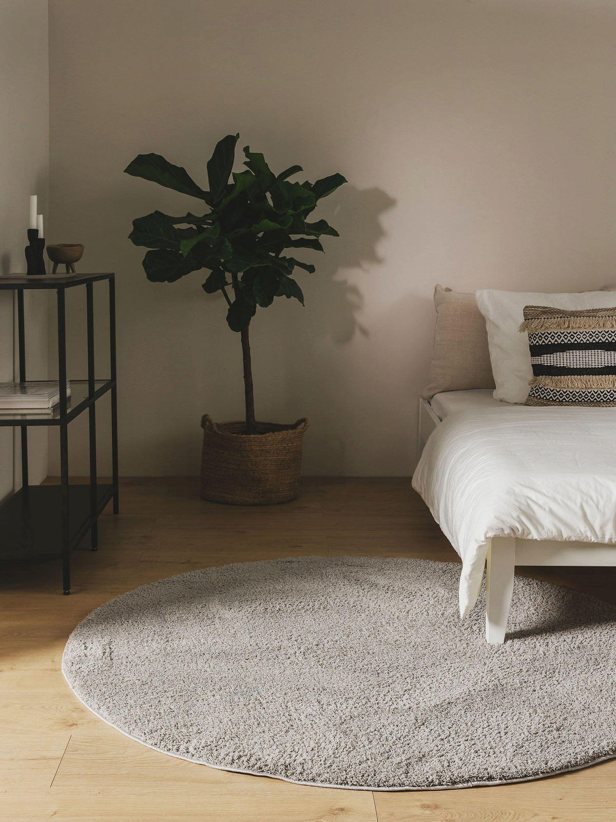 HOCHFLORTEPPICH rund Soda Grau ø 200 cm rund - Grau, Textil (200/200cm) - benuta Nest