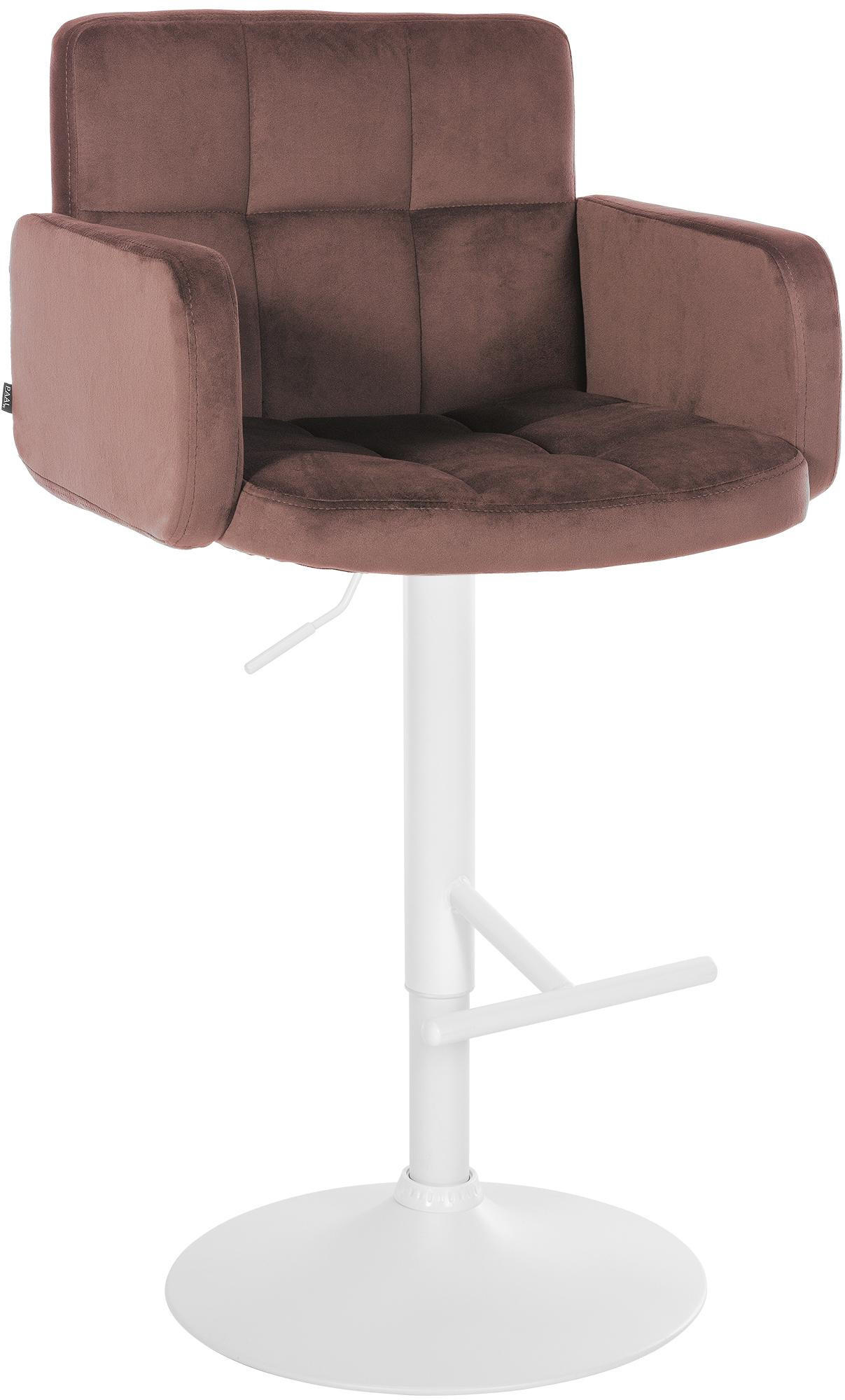 BARHOCKER Samt braun - Weiß/Braun, Textil/Metall (60/93/56cm) - CLP