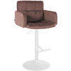 BARHOCKER Samt braun - Weiß/Braun, Textil/Metall (60/93/56cm) - CLP