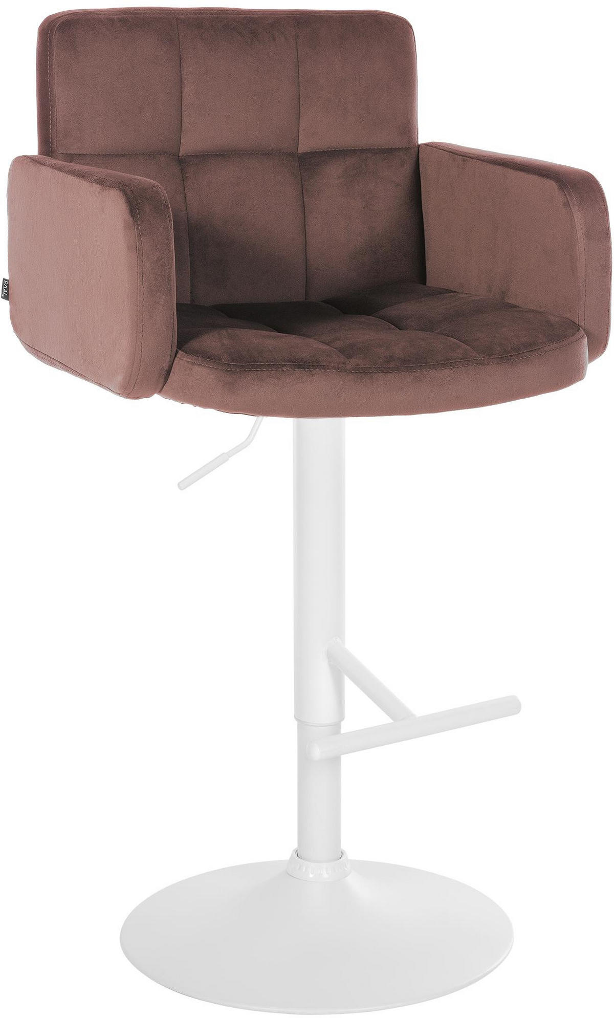 BARHOCKER Samt braun - Weiß/Braun, Textil/Metall (60/93/56cm) - CLP
