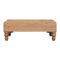 KONFERENČNÍ STOLEK Regency z masivního dřeva s výpletem, hnědý - hnědá, dřevo (56/86/31cm) - Artisan Furniture