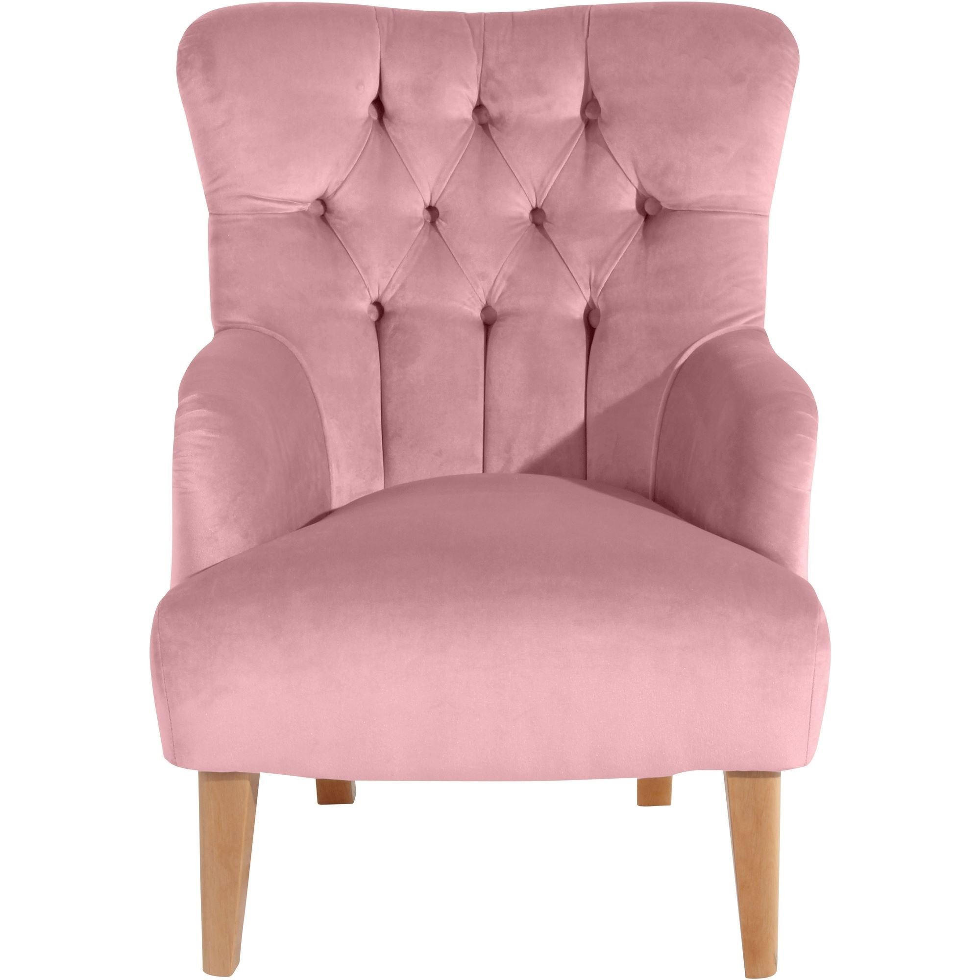SESSEL Kaiya Bezug Samtvelours Buche natur / rosé - Rosa, Kunststoff (82/97/71cm) - 58aufmkessel