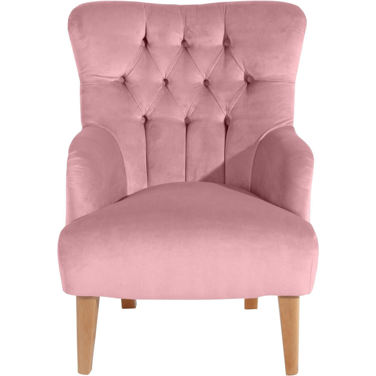 SESSEL Kaiya Bezug Samtvelours Buche natur / rosé - Rosa, Kunststoff (82/97/71cm) - 58aufmkessel