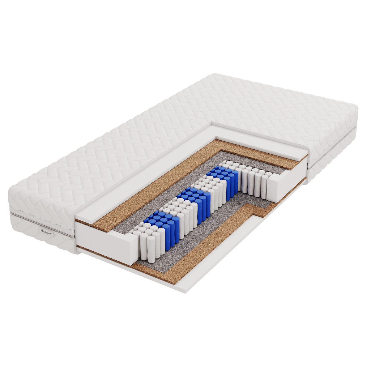 POLSTERBETT mit Bettkasten, Fußteil und Lattenrost, Boxbett mit Matratze H3/H4 - ENZO6-Z 200x200 Beige - Taupe, Holzwerkstoff/Textil (200/200cm) - ALTDECOR