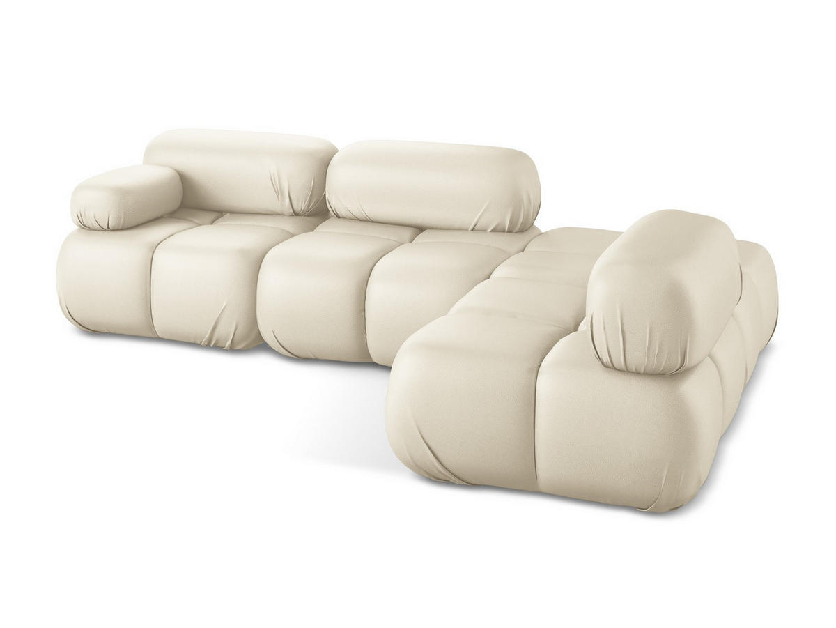 ECKSOFA Rechts Kunstleder Beige - Beige/Creme, Leder/Kunststoff (285/190cm) - Makamii