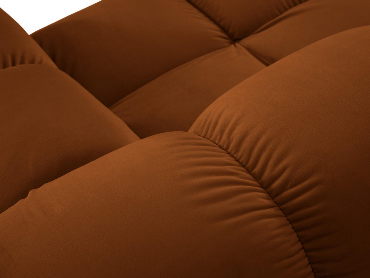 MODULARES-PANORAMASOFA links Bellis aus Samt terrakotta 7 Sitzplätze - Terra cotta, Textil (282/63/379cm) - Micadoni