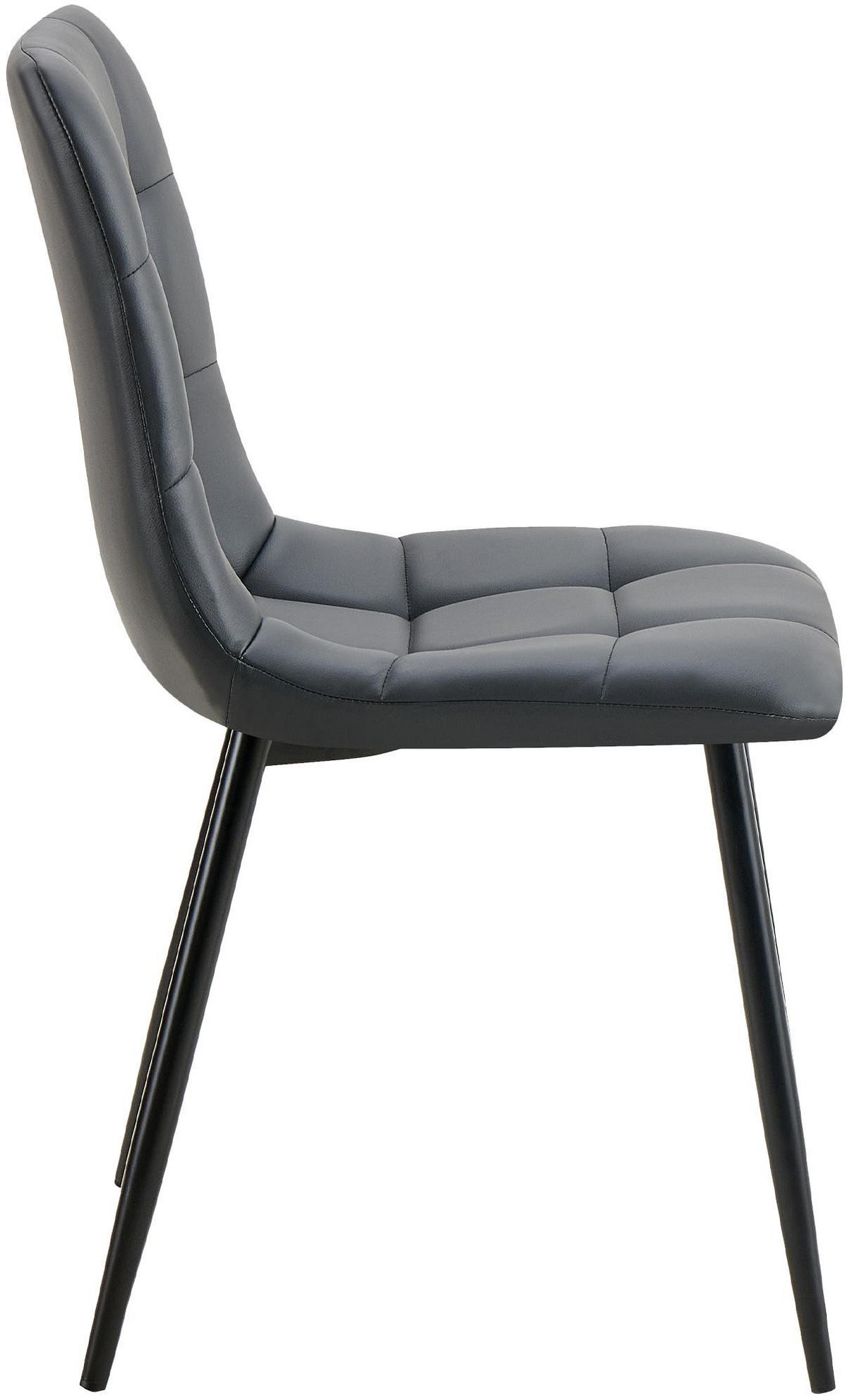 STUHL Lederlook Schwarz - Schwarz, Textil/Metall (45/84/55cm) - CLP