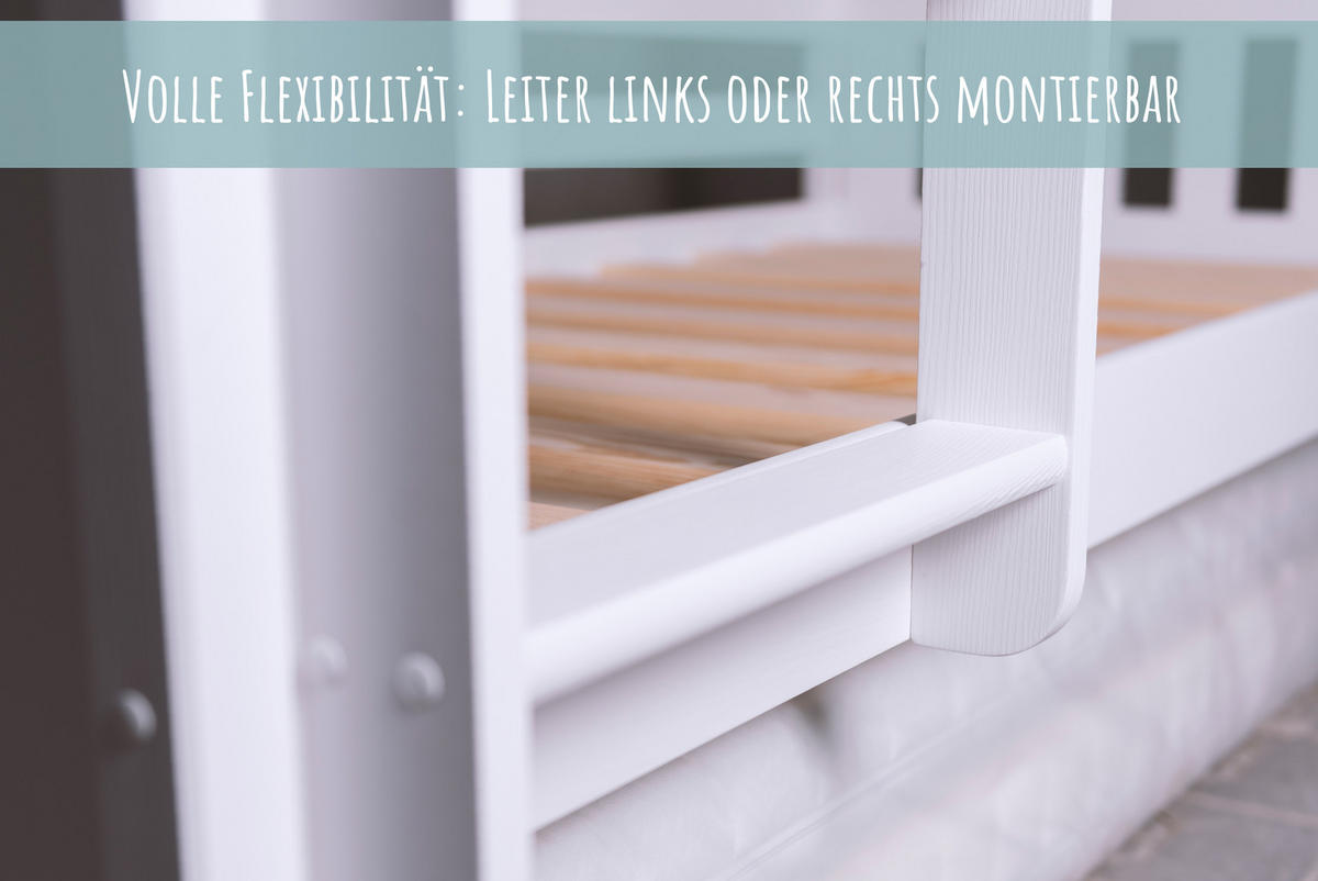 ETAGENBETT 90x200 cm mit 2 Schubladen in weiß - Weiß, Holz (90/200cm) - Kids Collective