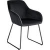 ESSZIMMERSTUHL Jeane,57 x 61 x 85,5 cm, Belastbarkeit 120 kg,Samtoptik schwarz/schwarz - Schwarz/Samtahornfarben, Kunststoff (57/85.5/61cm) - tectake