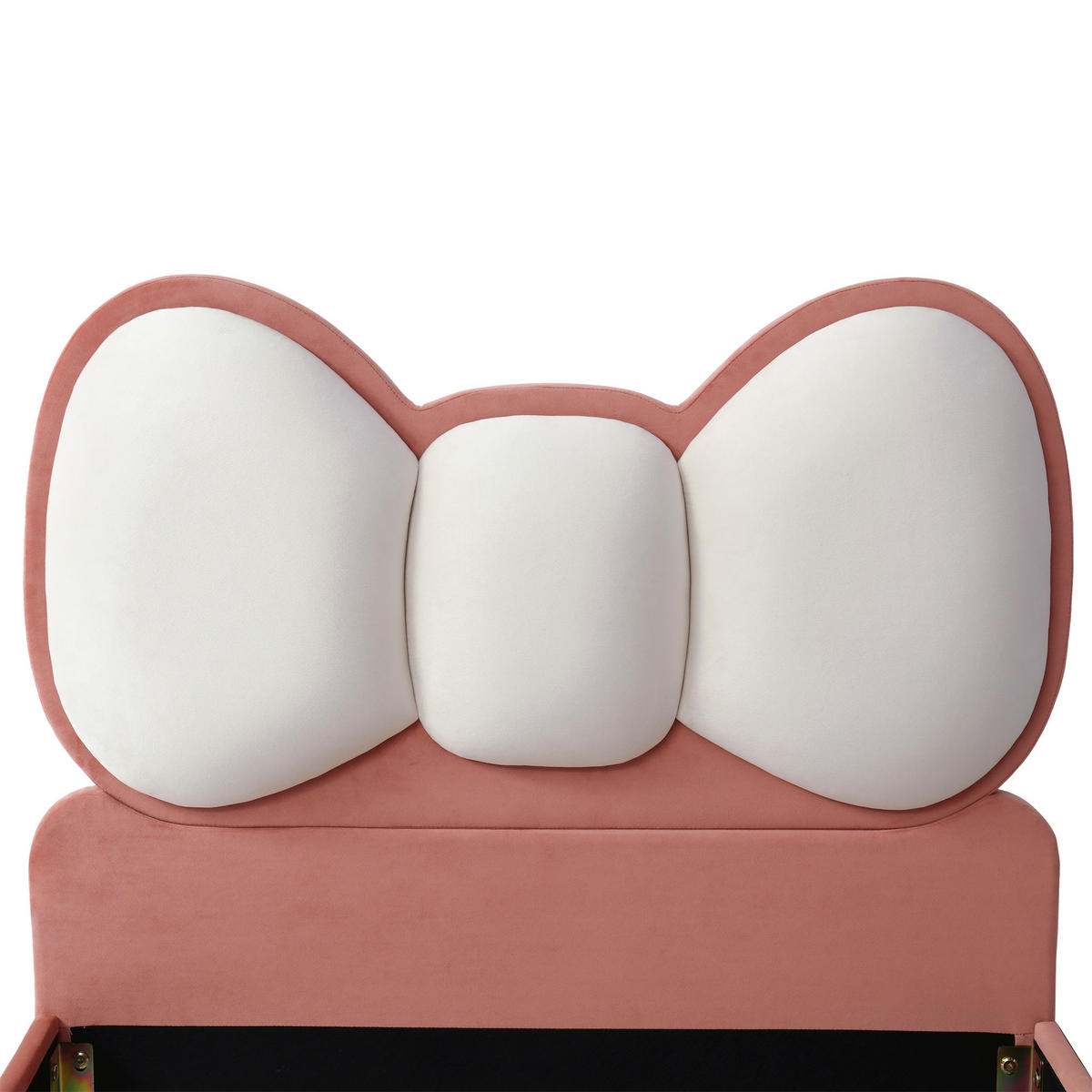 KINDEREINZELBETTEN aus Samt 90x200 cm in Beige und Rosa mit LED-Lichtleiste - Rosa, Textil (90/200cm) - Modfu