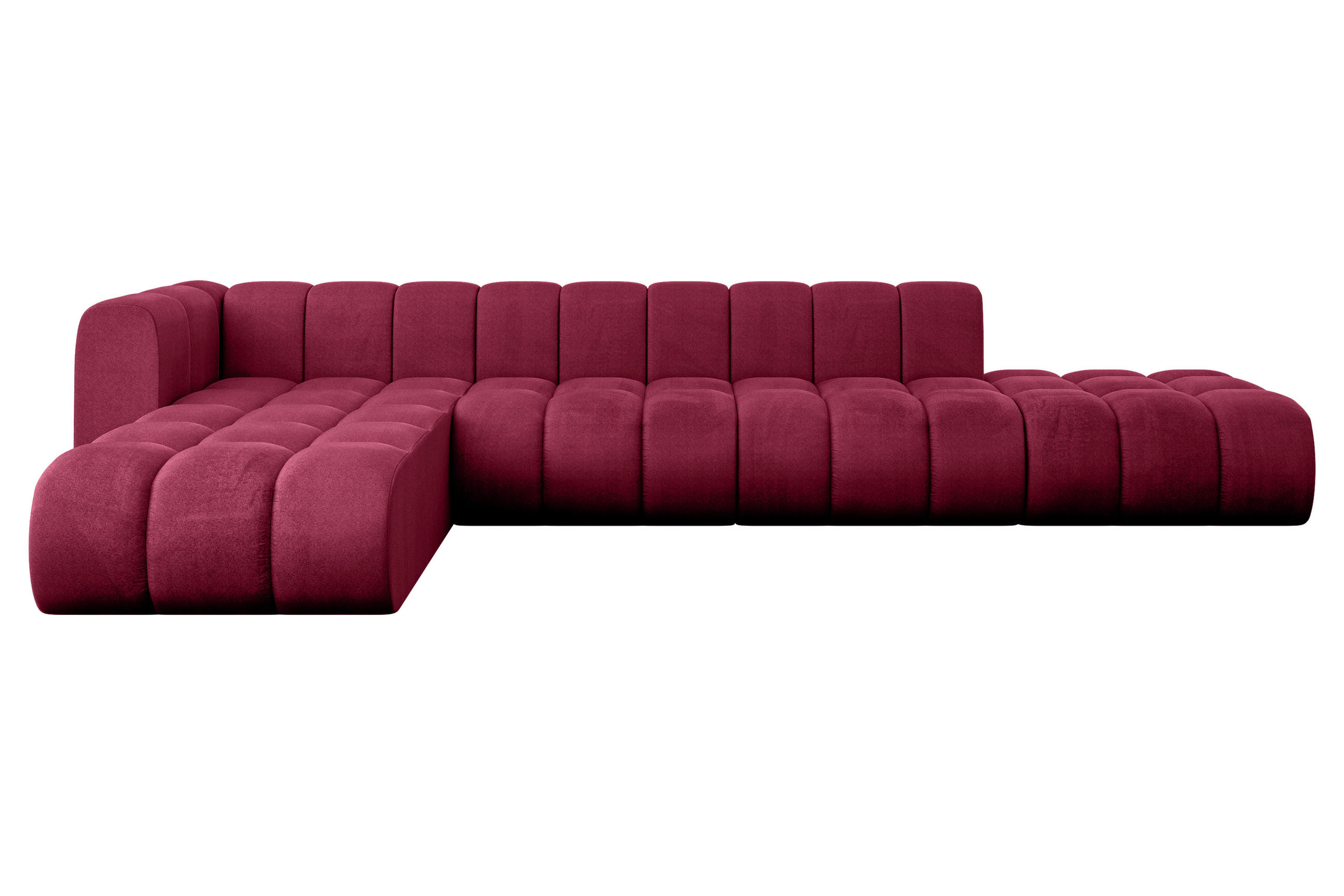 ECKSOFA modulares Sofa Zuvon-L2 - 387x177x70 cm Bordeauxrot - Bordeaux, Holzwerkstoff/Textil (387/177cm) - ALTDECOR