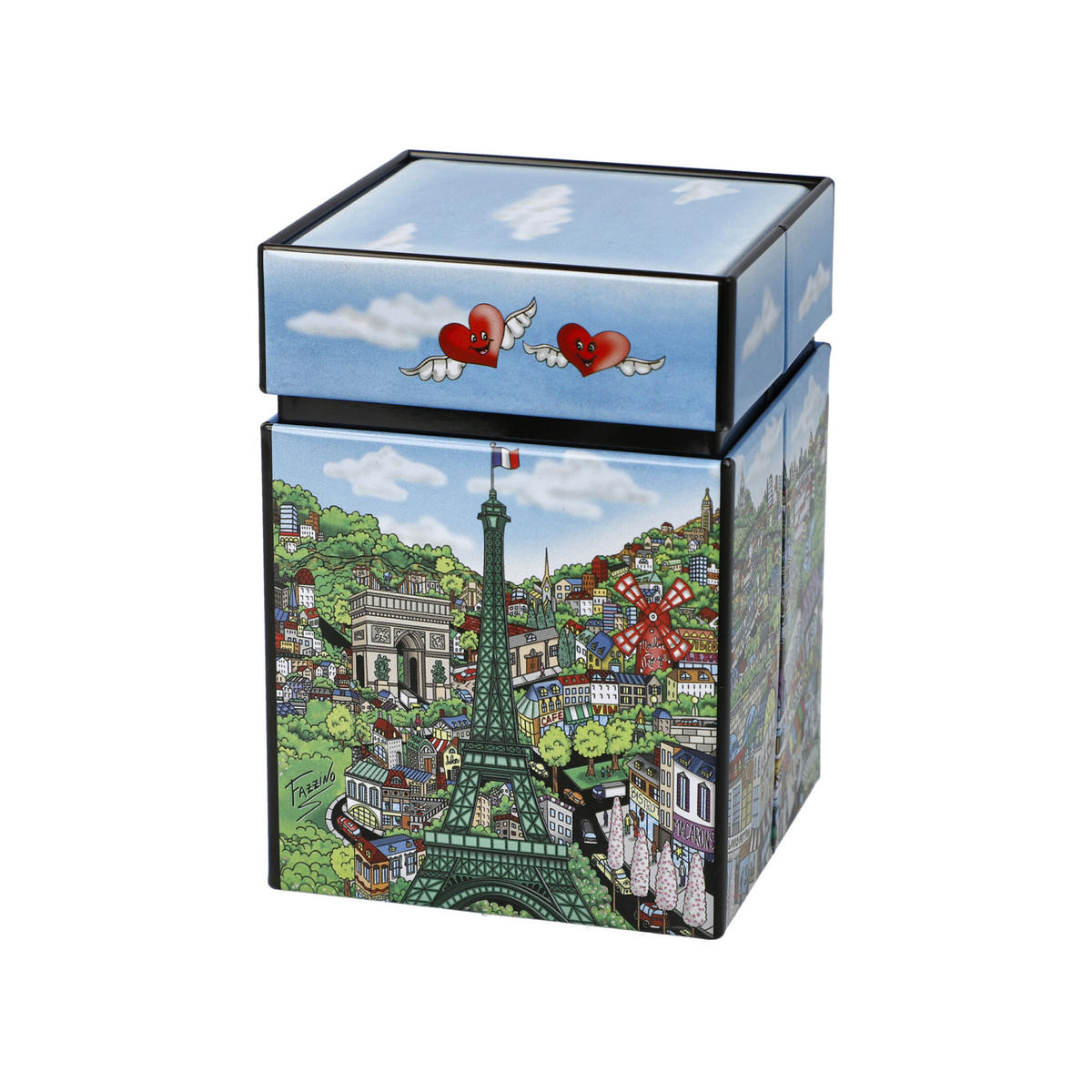 TEEDOSE Fazzino Come visit me in Paris, Metall, Bunt, 600 ml - Multicolor, Metall (7.5/11/7.5cm) - Goebel
