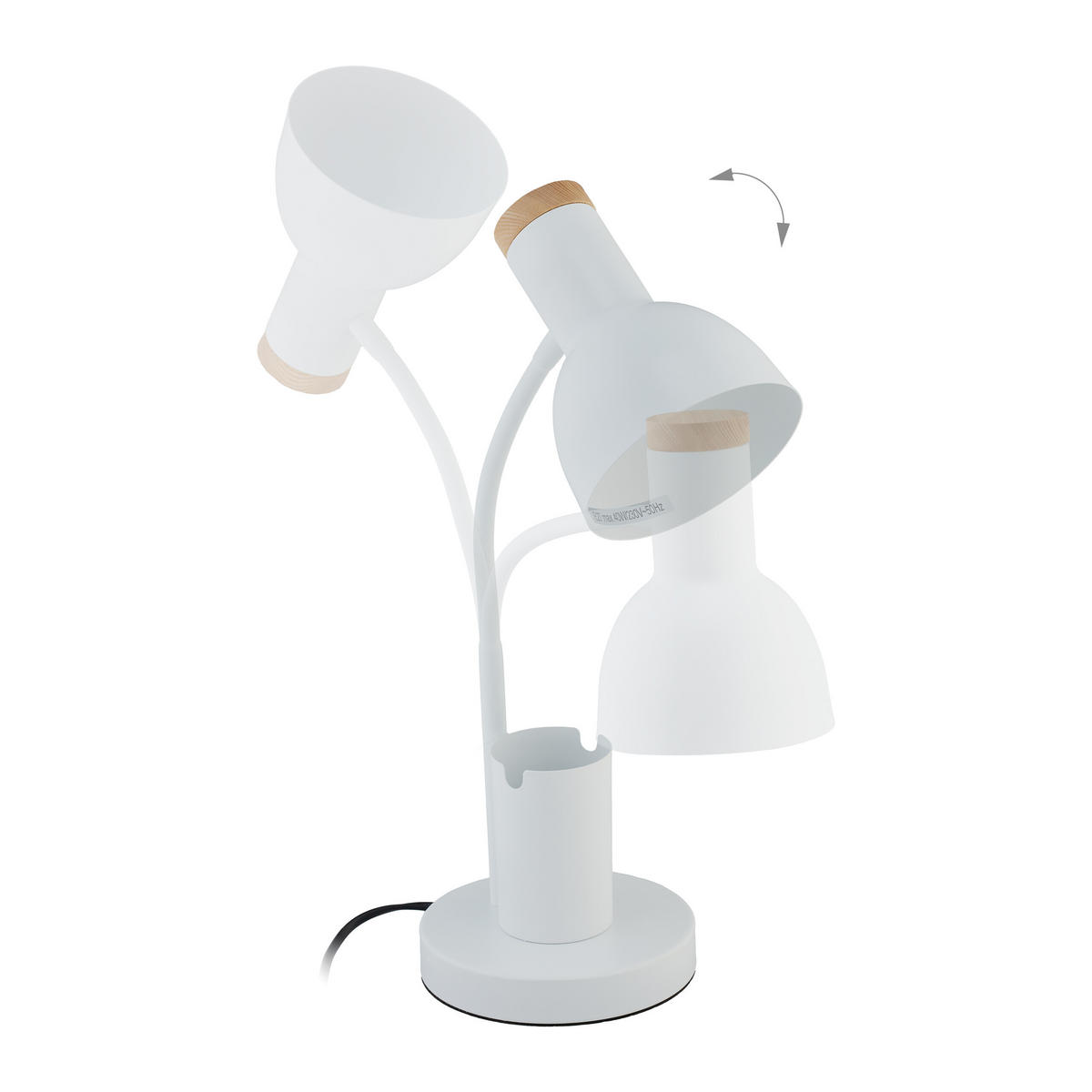 SCHREIBTISCHLAMPE - Weiß, Metall (17/14.5/46.5cm) - Relaxdays