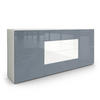 SIDEBOARD Rova Grau Hochglanz / Weiß Hochglanz - Grau, Holzwerkstoff (166/72/35cm) - Vladon