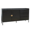 SIDEBOARD, Schwarz - Schwarz, Holz (40/80/150cm) - Oviala
