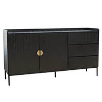 SIDEBOARD, Schwarz - Schwarz, Holz (40/80/150cm) - Oviala