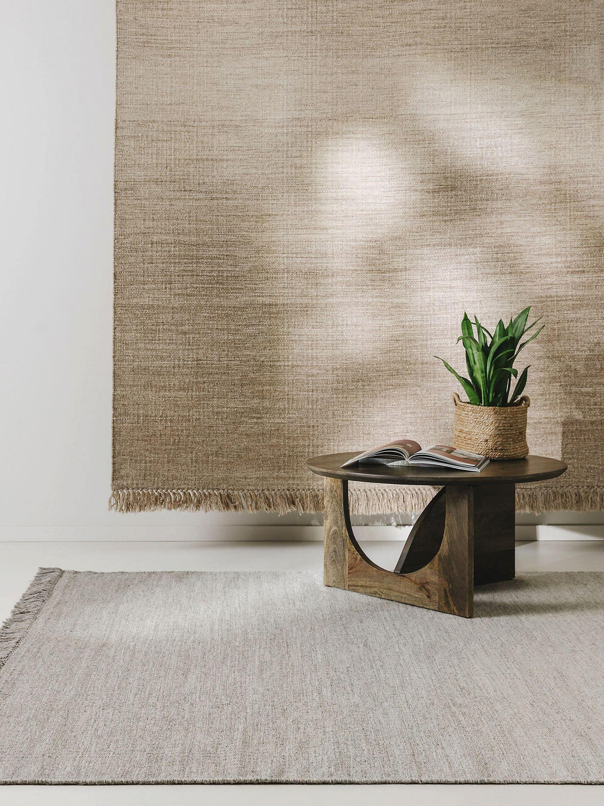 WOLLTEPPICH Shilan Hellgrau 120x170 cm - Hellgrau, Textil (120/170cm) - benuta Pure