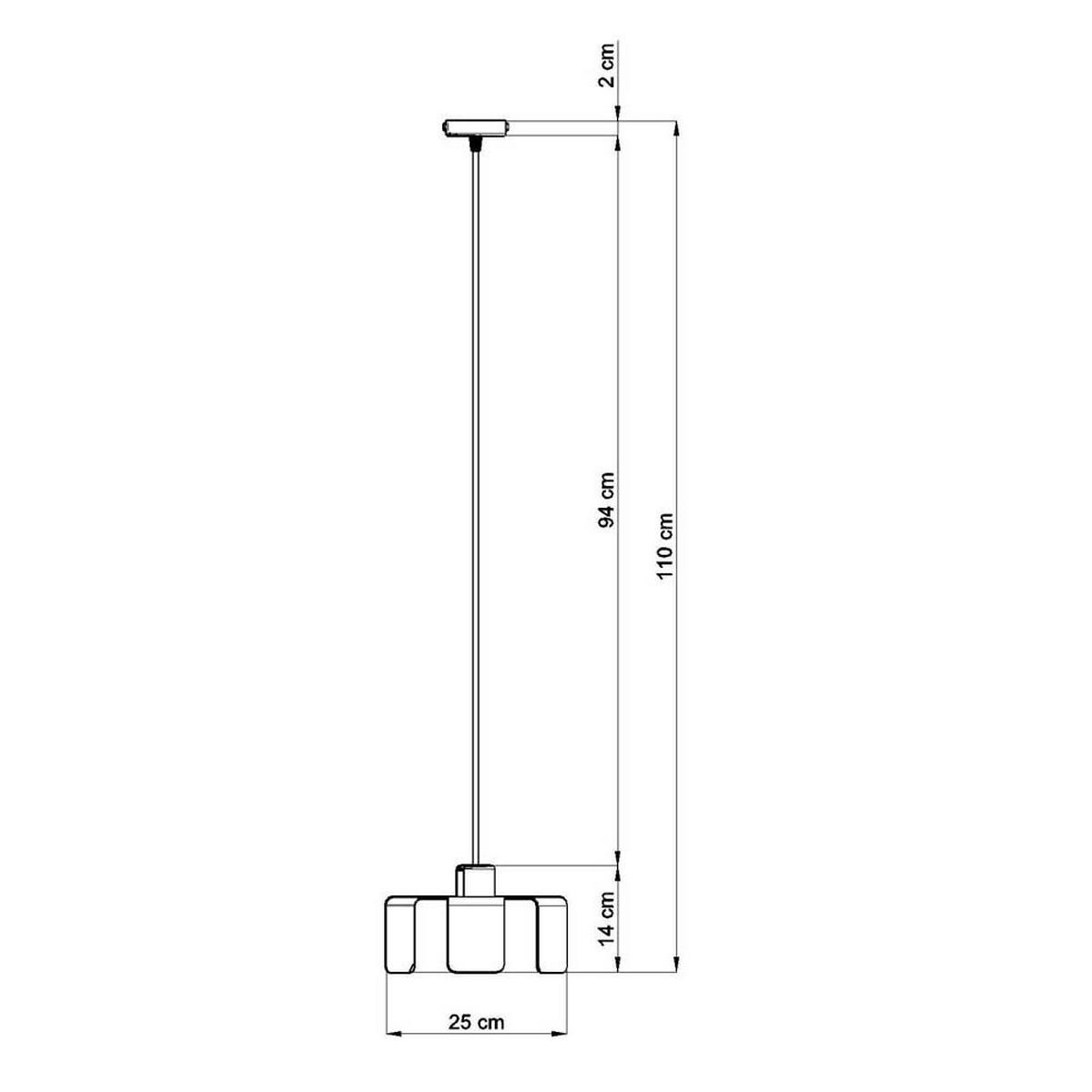 HÄNGELEUCHTE Stahl Schwarz Eckig - Schwarz, Metall (24/24/110cm)