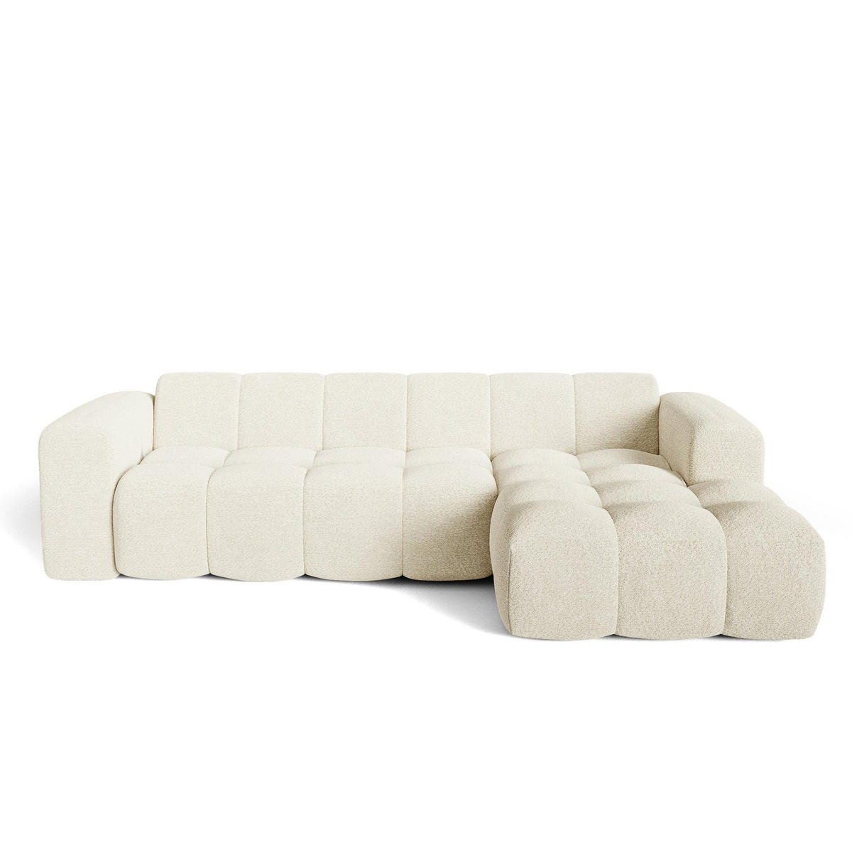 ECKSOFA rechtwinklig BLOOM Frottee Creme 290cm - Creme, Textil (290/164cm) - Premium Interiors