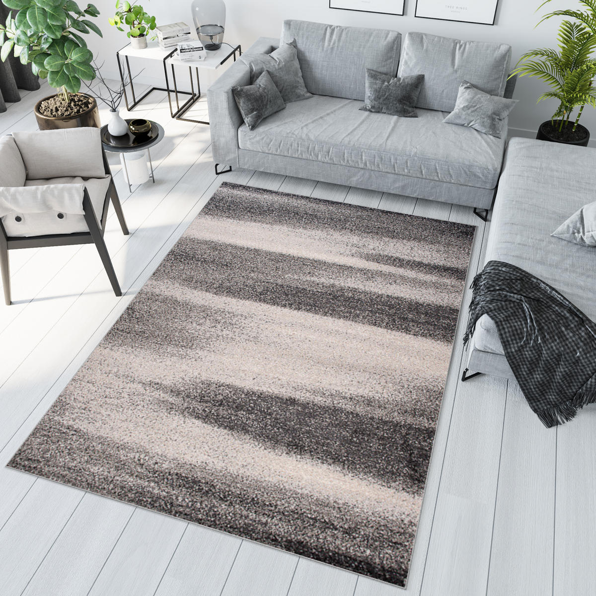 TEPPICH SARI Dunkelgrau 160/220 cm - Dunkelgrau, Textil (160/220cm) - Tapiso
