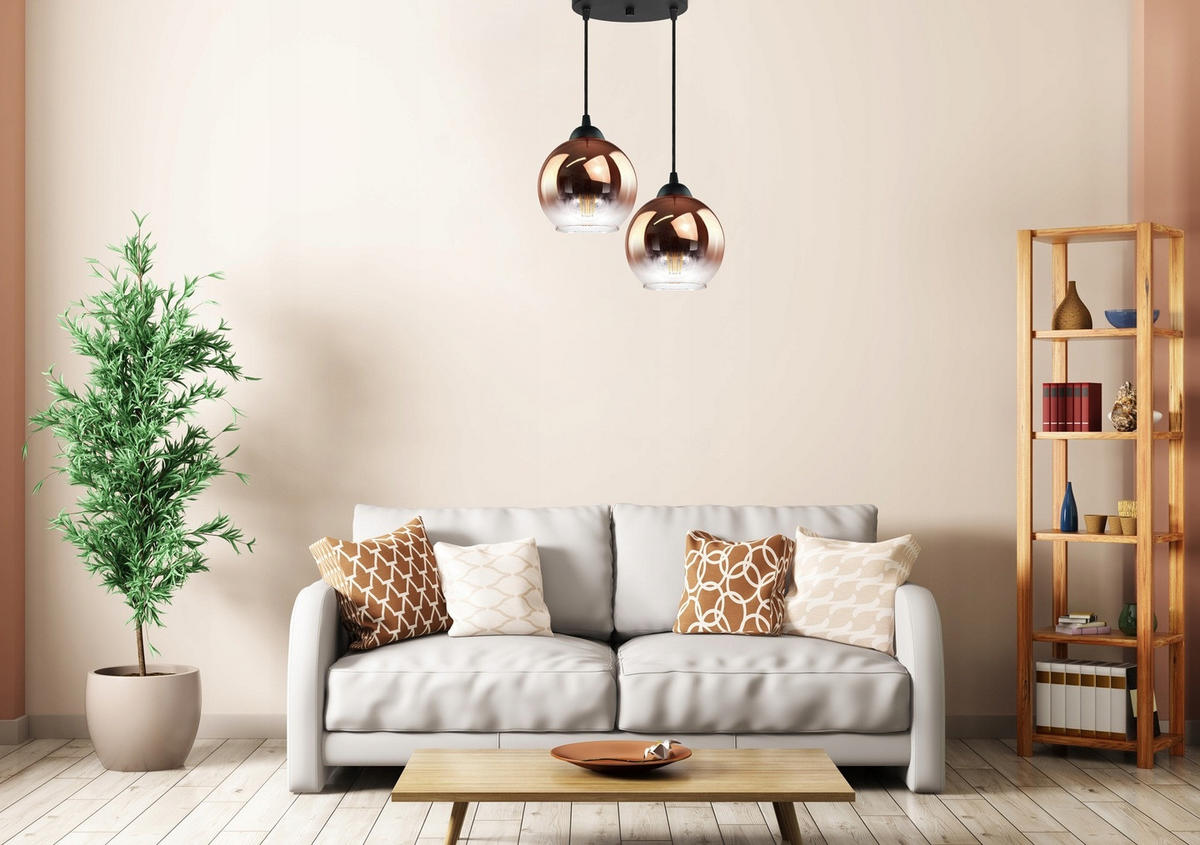 PENDELLEUCHTE MASUR - Transparent/Goldfarben, Glas/Metall (30/30/80cm) - kiki design