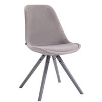 STUHL Samt grau - Grau, Holz/Textil (48/84/56cm) - CLP