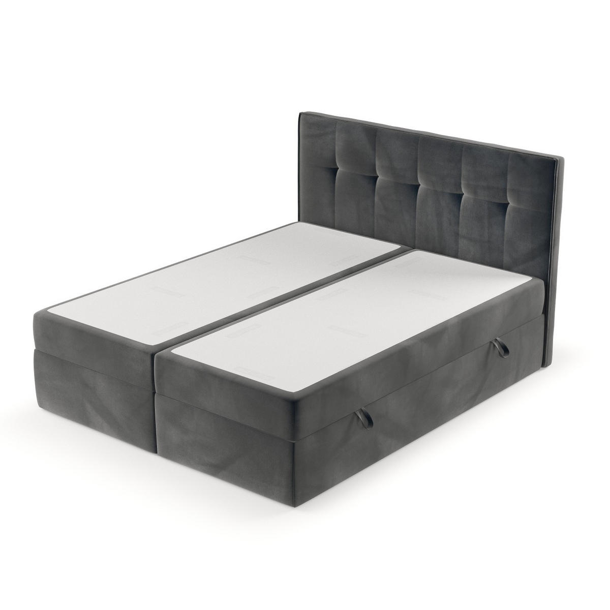 BOXBETT Mireo 140/200 cm Anthrazit im Paros Stoff - Anthrazit/Schwarz, Holz/Holzwerkstoff (140/200cm) - AltaBeds