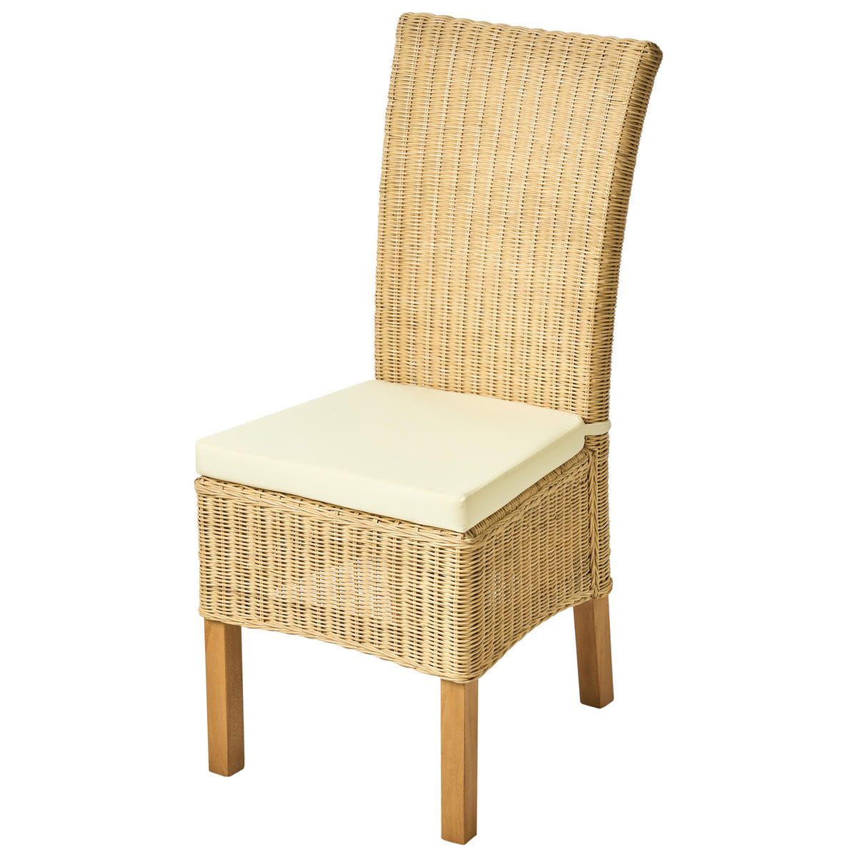 ESSZIMMERSTUHL 2er-Set Naturfarben Andes - Beige/Naturfarben, Naturmaterialien (43/105/50cm) - Beliani