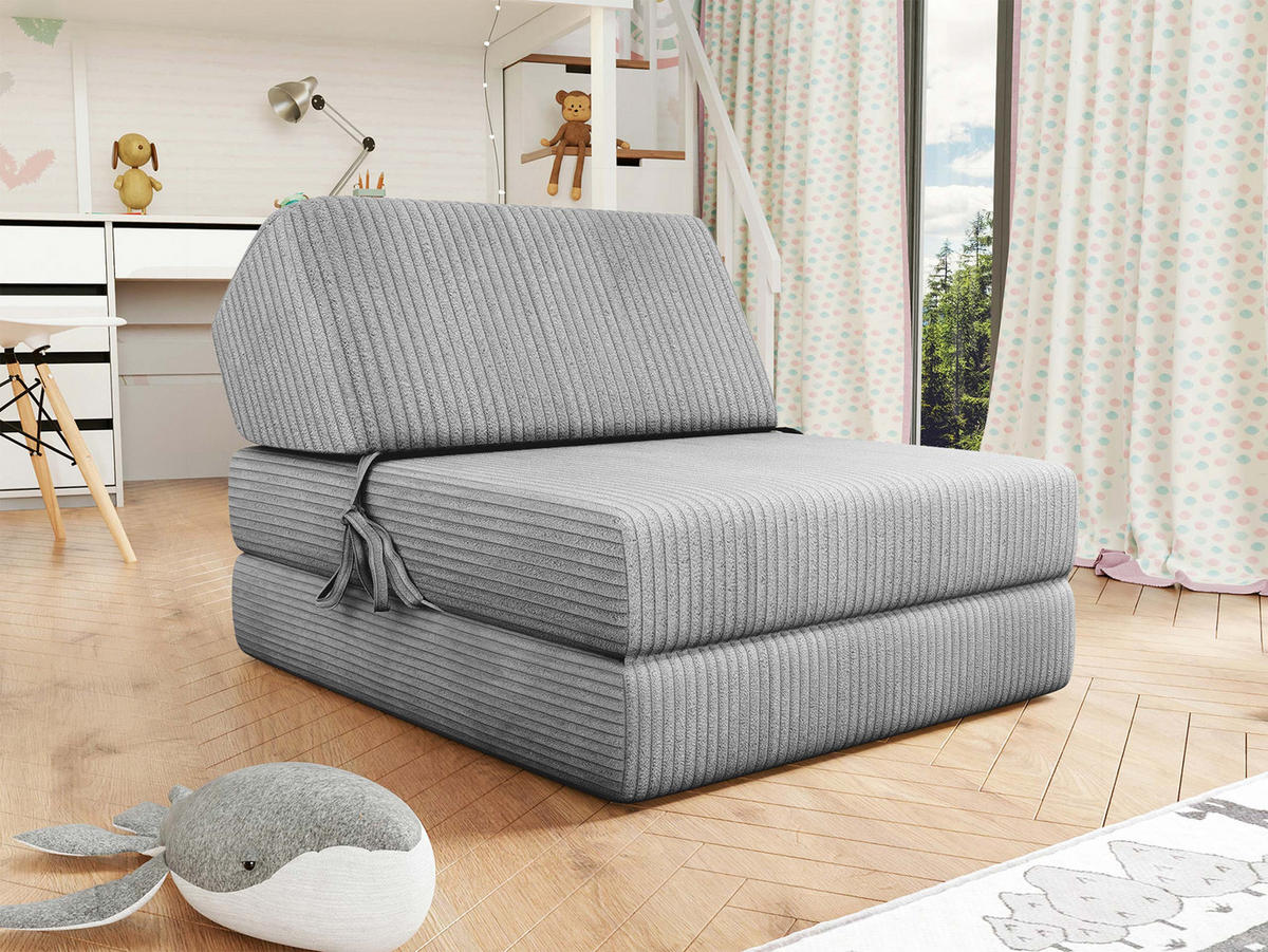 KLAPPSOFA Kevin Cord - Grau, Textil (73/58/90cm) - MIRJAN24