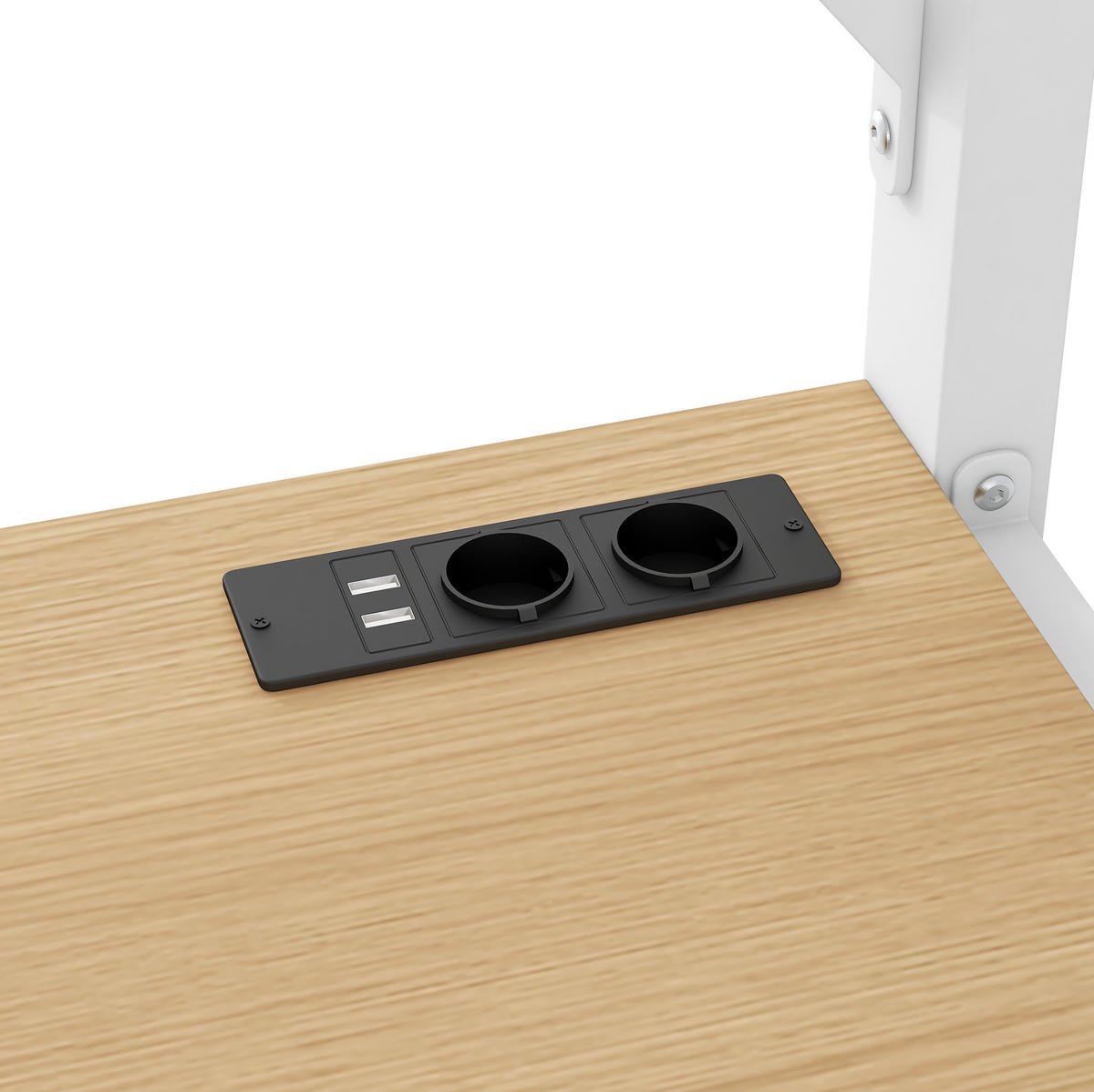 HOCHBETT 140/200 cm Weiß mit LED, USB und Schreibtisch - Weiß, Metall (140/200cm) - MIVRAY