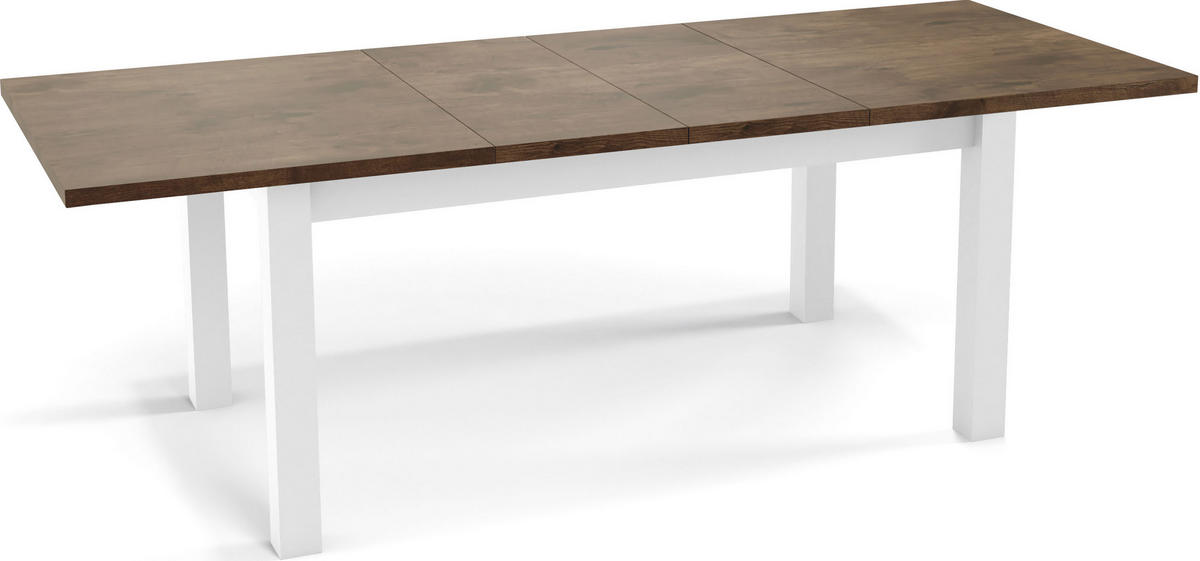 ESSTISCH Molly rechteckig ausziehbar, Lefkas Eiche 160-240/90/75 cm - Alteiche/Weiß, Holz/Holzwerkstoff (160/90/75cm) - WFL GROUP