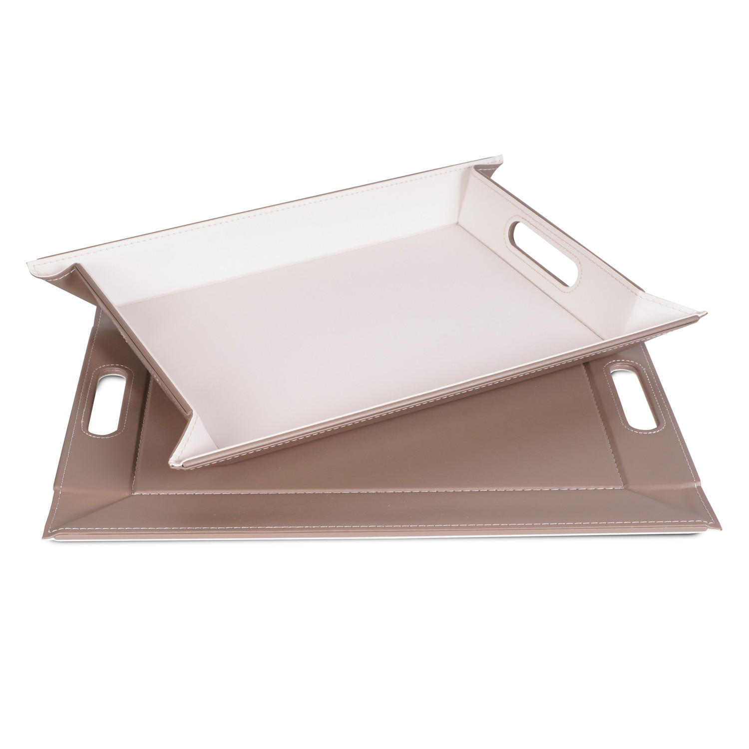 WENDETABLETT Taupe / Weiss - 55 x 41cm - Weiß, Textil (41/0.8/55cm) - Freeform